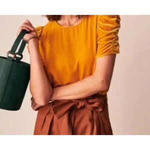 Sezane Mustard Yellow Blouse